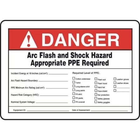 Accuform ANSI WARNING SAFETY SIGN ARC FLASH MELC365VA MELC365VA